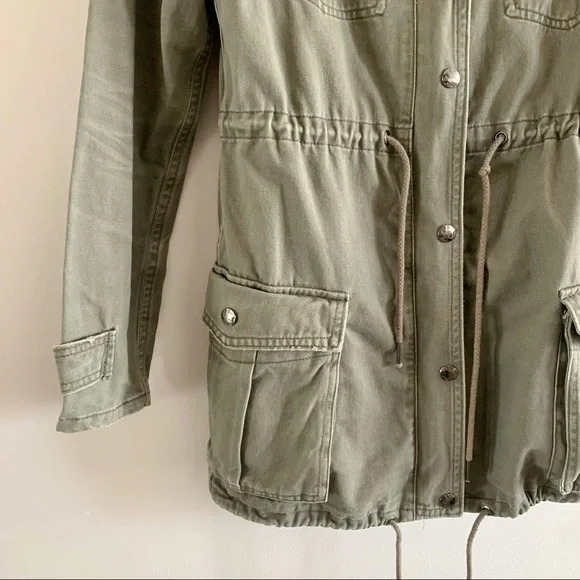 Triple 5 SOUL Y2K long green cargo zip military utility aztec boho 100% cotton - Picture 5 of 16